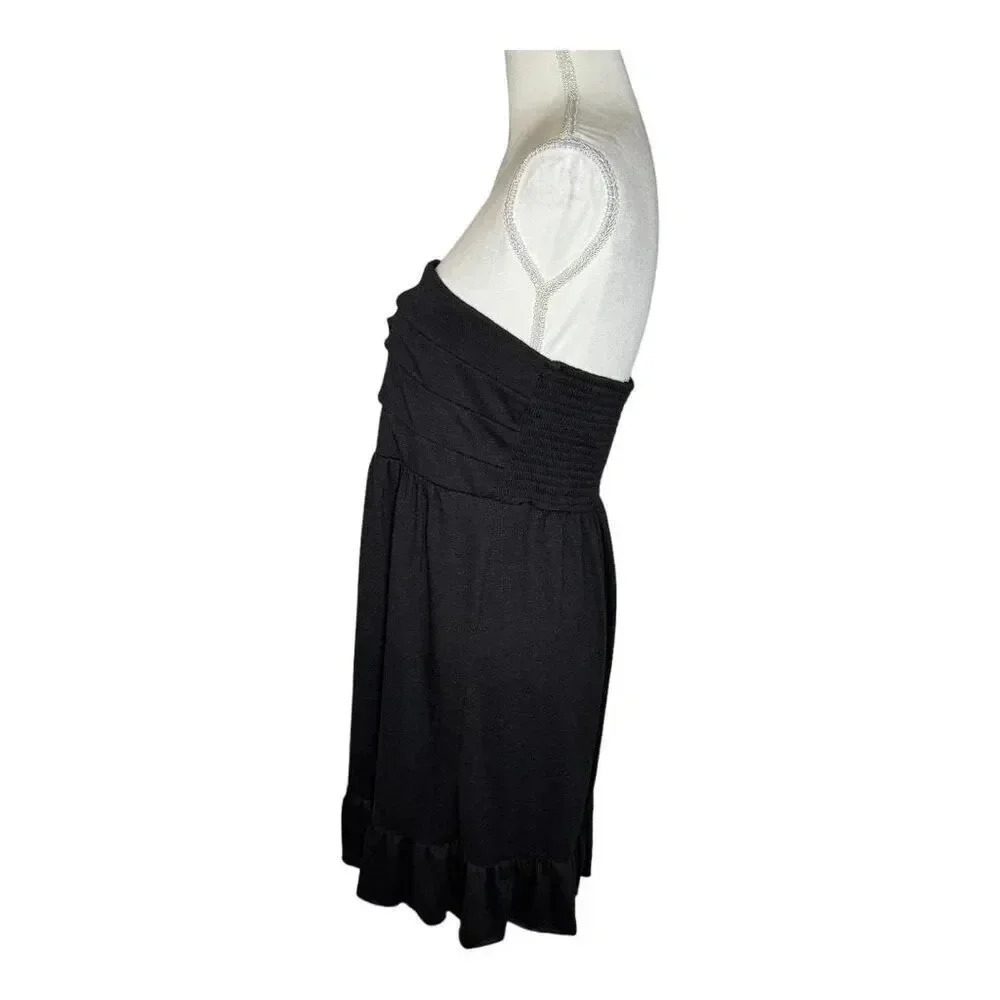 Nicole Miller New York Women’s XL Black‎ Tube Top Tiered Dress - Picture 3 of 5